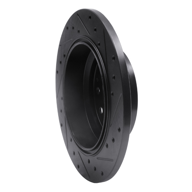 Acura RL Brake Rotor (1) - Rear Left - R1 Concepts - Drilled & Slotted - Black - `99-`01